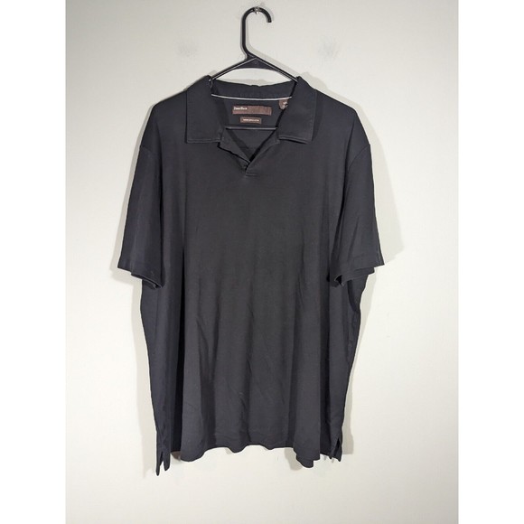 Perry Ellis Black Polo Pima Cotton Shirt Men XXL (see measurements) - Picture 1 of 3